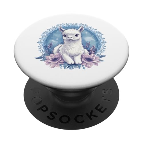 Süßes entzückendes Baby-Lama PopSockets Klebender PopGrip von Mandanimals Gear