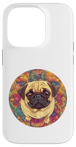 Wunderschöner, süßer, bezaubernder Mops und Mandala Hülle für iPhone 14 Pro von Mandanimals Gear