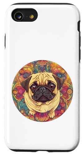 Wunderschöner, süßer, bezaubernder Mops und Mandala Hülle für iPhone SE (2020) / 7 / 8 von Mandanimals Gear