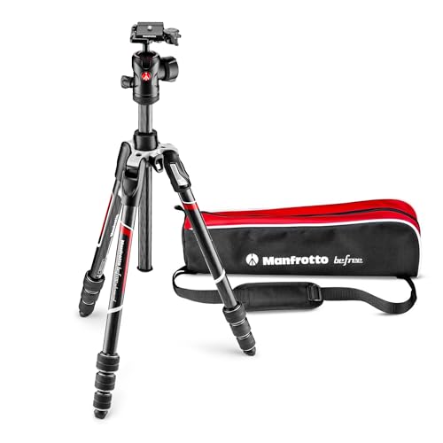 Manfrotto Befree Advanced Carbon Reisestativ Twist (Drehverschluss) mit Kugelkopf, inkl.Tasche (für Canon, Nikon, Sony, DSLR, CSC, Spiegellose Kamera, Traglast:9kg, Packmaß:41cm, Gewicht:1,25kg) von Manfrotto