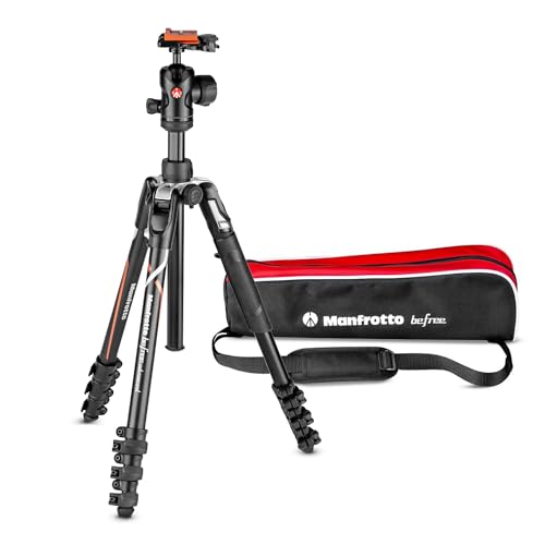 Manfrotto Befree Advanced Kamerstativ-Kit, Kompatibel mit Sony Alpha7 und Alpha9 Kameras, Reisestativ-Set mit Kugelkopf und Schnellverschluss, Aluminium-Stativ für Kamerazubehör von Manfrotto