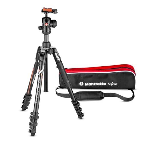 Manfrotto Befree Advanced Kamerstativ-Kit, Kompatibel mit Sony Alpha7, Alpha9 Kameras, Reisestativ-Set mit Kugelkopf und Schnellverschluss, Aluminium-Stativ für Kamerazubehör von Manfrotto