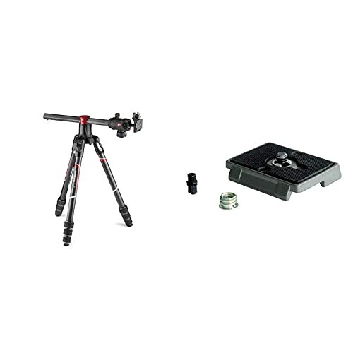 Manfrotto Befree GT XPRO Carbon: Stativ mit Kugelkopf 496 MKBFRC4GTXP-BH & 200PL, Schnellwechselplatte mit 1/4 Zoll Schraube, kompatibel mit DSLR, kompakte Systemkamera, spiegellos, Mehrfarbig von Manfrotto