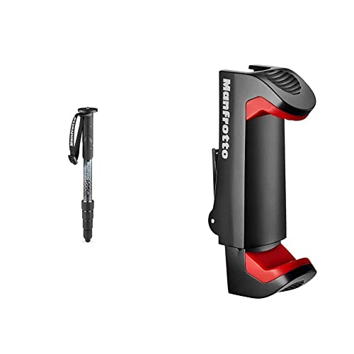 Manfrotto Element MII MMELMIIA5BK, leichtes Alu-Reise-Einbeinstativ, 5 Segmente, Traglast bis zu 16 kg, für Kompakt-, spiegellose und DSLR-Kameras & Smartphone Halterung, Pro Version von Manfrotto