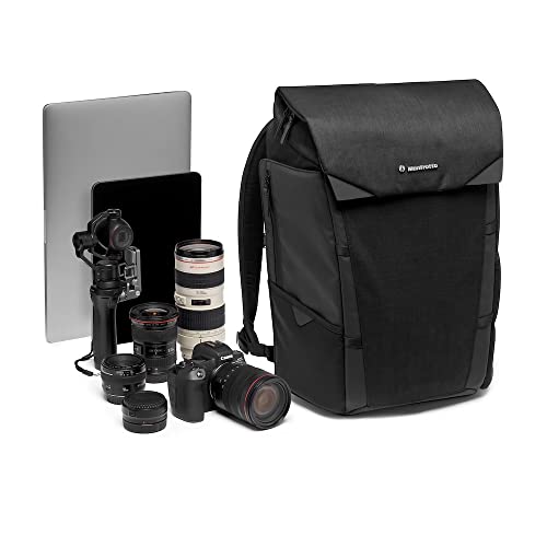 Manfrotto Kamerarucksack Chicago Medium, Mehrzweckrucksack, für den Transport von Kamera und Zubehör, aus wasserabweisendem Material, Fotorucksack mit PC- und Tablet-Fach, mit Stativ-Halterung von Manfrotto