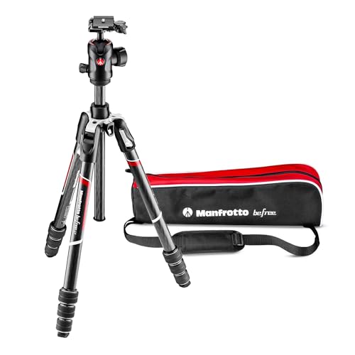 Manfrotto MKBFRTC4GT-BHUS Befree Advanced Travel Tripod, Twist Lock with Ball Head for Canon, Nikon, Sony, DSLR, CSC, Mirrorless, Up to 10 kg, Lightweight with Tripod Bag, Carbon, Black, Black/Silver von Manfrotto