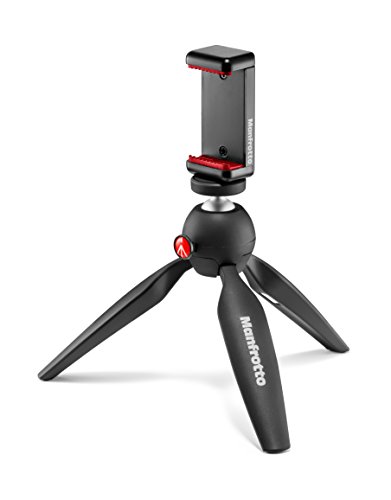 Manfrotto MKPIXICLMII-BK, Mini-Stativ mit universeller Smartphone-Klemme, Made in Italy, für iPhone mit oder ohne Tasche, CSC, Vlogging, Videografie, Schwarz von Manfrotto