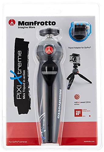 Manfrotto MKPIXIEX-BK Pixi Xtreme Stativ Kit inklusiv GoPro Adapter von Manfrotto