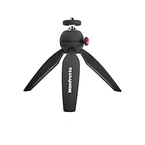 Manfrotto MTPIXIMII-B, PIXI Mini-Stativ mit Handgriff für kompakte Systemkameras, DSLRs, Spiegellos, Video, Hergestellt in Italien, aus Technopolymer und Aluminium, Schwarz von Manfrotto