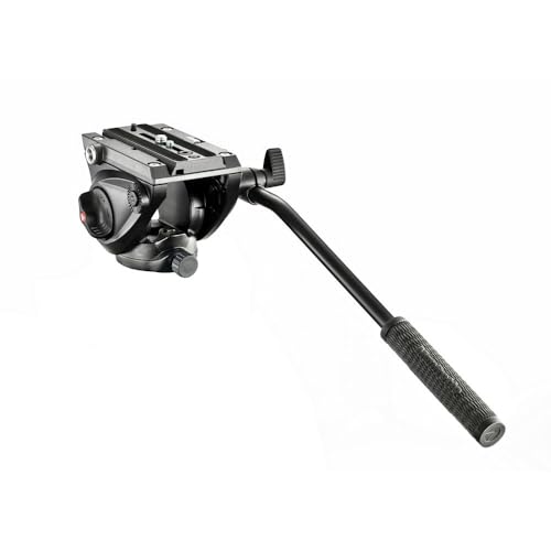 Manfrotto MVH500AH Kompakt Fluid Videoneiger (Inkl. flacher Basis (1/4 Zoll) und (3/8 Zoll) Gewinde) schwarz von Manfrotto