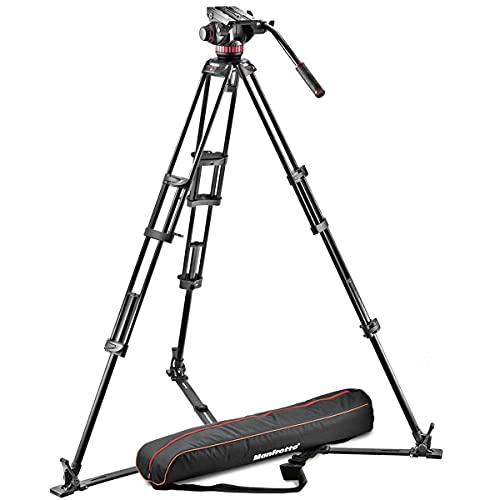 Manfrotto MVH502A,546GB-1 Professional Fluid Video System with Aluminum Tripod and Ground Spreader (Black) von Manfrotto