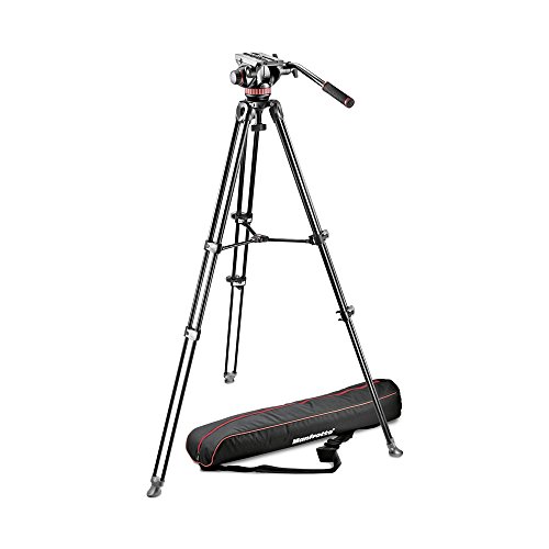 Manfrotto MVK502AM-1, Professional Fluid Video System Aluminium Tripod with Telescope Twin Leg, 75mm Half Ball, for HDSLR cameras, Carrying Bag Included von Manfrotto