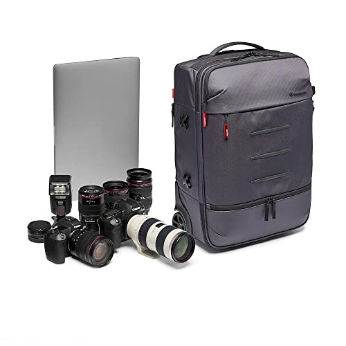 Manfrotto Manhattan Kamera-Trolley-Tasche, für den Transport von Kamera und Zubehör, aus wasserabweisendem Material, Fotorucksack mit PC- und Tablet-Fach, mit Stativ-Halterung von Manfrotto