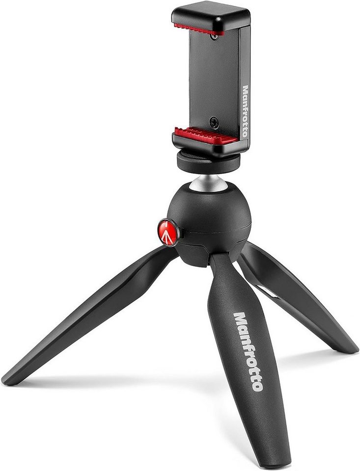 Manfrotto Pixi MKPIXICLMII Mini-Stativ universelle Smartphone Klemme schwarz rot Handstativ von Manfrotto