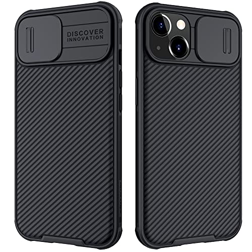 iPhone 13 Hülle mit Kamera-Abdeckung, schmale Passform, stoßfeste Abdeckung mit Schiebe-Kamera-Abdeckung, verbesserte Hülle für Apple iPhone 13 6.1 Zoll (15.5 cm) (schwarz) von Mangix