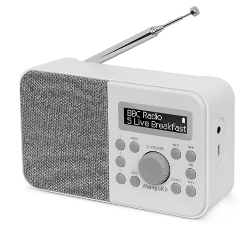 MangoKit PR2S Tragbares DAB+ Digitalradio,Küchen-FM-Radio,Bluetooth-Lautsprecher,Persönliches DAB-Radio,Display,Alarm & Uhr,40 Preset-Stationen,Kopfhöreranschluss, Batterien und Netzbetrieb -Grau MangoKit PR2S Tragbares DAB+ Digitalradio,Küchen-FM-Radio,Bluetooth-Lautsprecher,Persönliches DAB-Radio,Display,Alarm & Uhr,40 Preset-Stationen,Kopfhöreranschluss, Batterien und Netzbetrieb -Grau von MangoKit