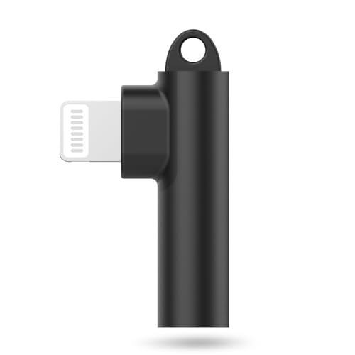 Lightning auf 3.5mm Klinke Adapter, iPhone Kopfhörer Adapter Apple Mfi Zertifiziert Lightning,L-förmig Aux Audio Adapter für iPhone 14 13 12 11 Pro Max 7 8 SE X XS（Schwarz） von Mangotek