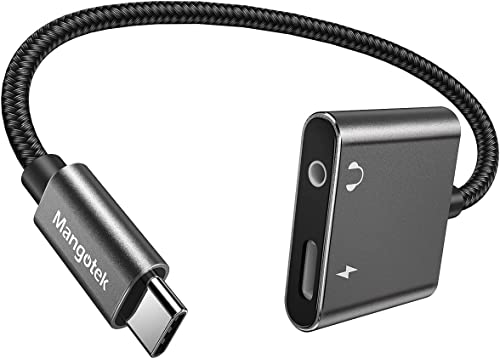 USB C Kopfhörer Adapter und Lade, 2 in 1 Typ USB C Auf 3.5mm Klinke Aux Audio Adapter mit Schnellladen,Kompatibel mit iPhone iPad,Samsung Galaxy,Google Pixel,LG,Sony,Huawei,OnePlus, Xiaomi von Mangotek