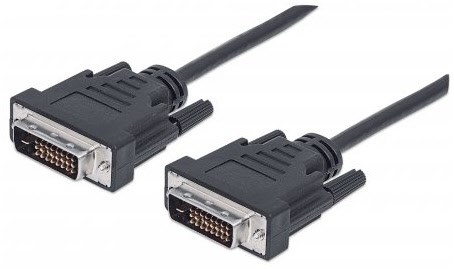 DVI-D Kabel (1,8m) Duallink 24+1>24+1 St/St schwarz von Manhattan