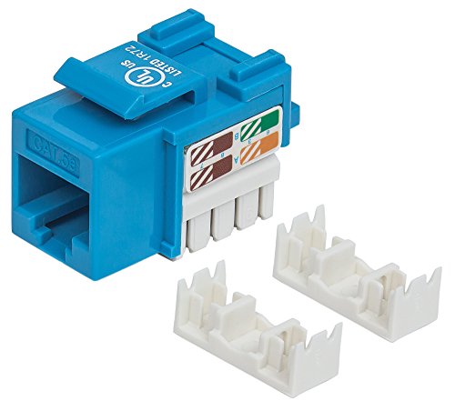 Intellinet 210546 Keystone Jack Cat5e Punch-down UTP blau von Manhattan