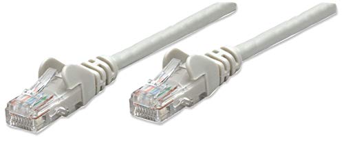 Intellinet 318228 Netzwerkkabel Cat5e U/UTP CCA Cat5e kompatibel RJ45-Stecker auf RJ45-Stecker, 0,5m grau von Manhattan