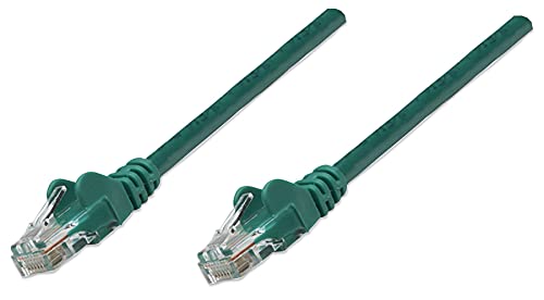 Intellinet 319836 Netzwerkkabel Cat5e U/UTP CCA Cat5e kompatibel RJ45-Stecker auf RJ45-Stecker, 5m grün von Manhattan