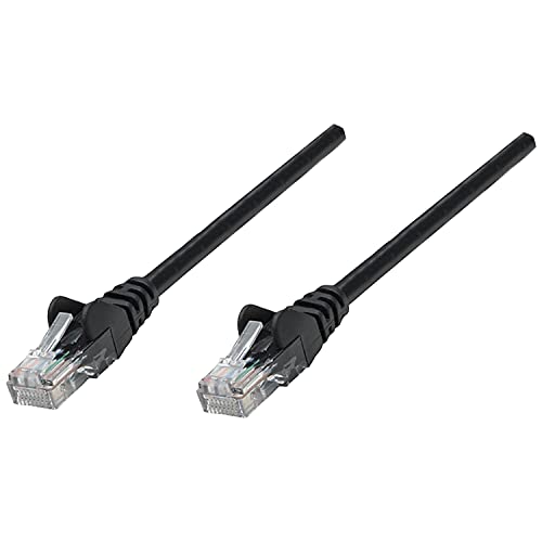 Intellinet 320740 Netzwerkkabel Cat5e U/UTP CCA Cat5e kompatibel RJ45-Stecker auf RJ45-Stecker, 1m schwarz von Manhattan