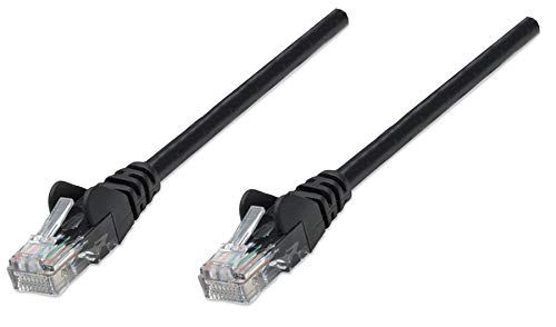 Intellinet 320764 Netzwerkkabel Cat5e U/UTP CCA Cat5e kompatibel RJ45-Stecker auf RJ45-Stecker, 3m schwarz von Manhattan