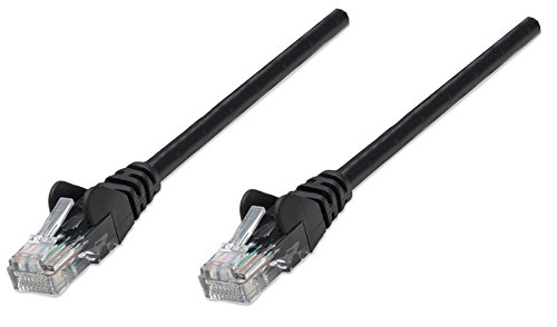 Intellinet 320788 Netzwerkkabel Cat5e U/UTP CCA Cat5e kompatibel RJ45-Stecker auf RJ45-Stecker, 7,5m schwarz von Manhattan