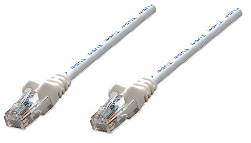 Intellinet Netzwerk-Patchkabel, Cat6, 1 m, weiß, Kupfer, U/UTP, PVC, RJ45, vergoldete Kontakte, snagless, booted, Polybag von Manhattan