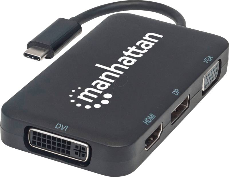 MANHATTAN 152600 - USB 3.1 Type-C 4-in-1 Audio/Video-Konverter, HDMI/DisplayPort/VG von Manhattan