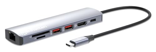 MANHATTAN 153966 Docking Station USB-C PD 7-in-1 4K Hub Multiport Silver MANHATTAN 153966 Docking Station USB-C PD 7-in-1 4K Hub Multiport Silver von Manhattan