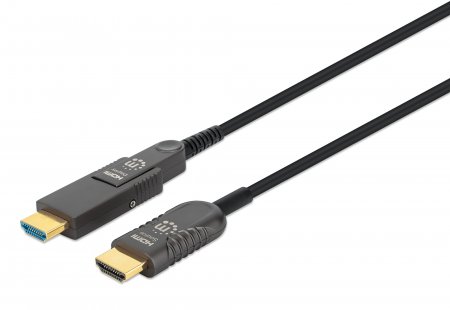 MANHATTAN Aktives optisches High Speed HDMI-Glasfaserkabel mit abnehmbarem Stecker, 70 m von Manhattan