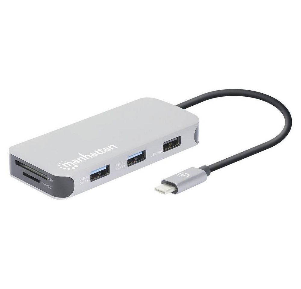 MANHATTAN Laptop-Dockingstation USB-C 8-in-1-Dockingstation mit Power Delivery, USB-C® Power Delivery von Manhattan