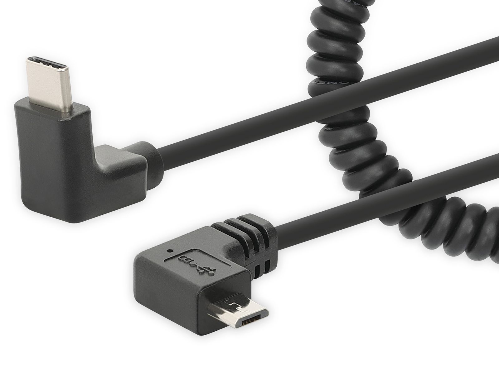 MANHATTAN MANHATTEN Micro-USB Ladekabel auf USB-C mit Spiralkabel von Manhattan