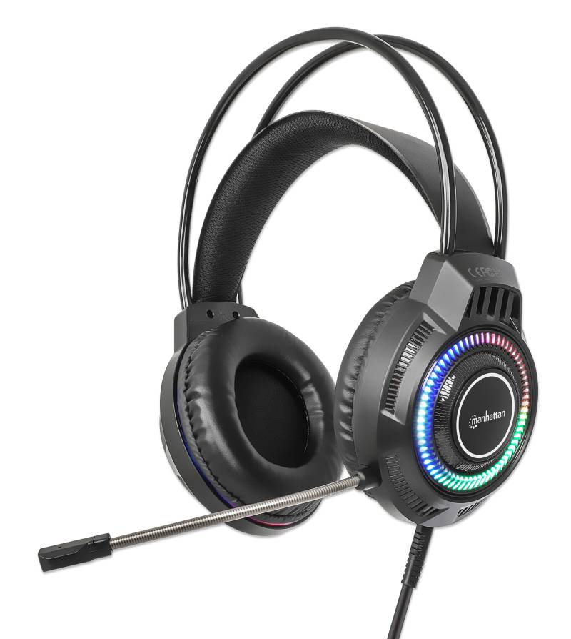MANHATTAN RGB LED Over-Ear USB Gaming-Headset Kabelgebunden von Manhattan
