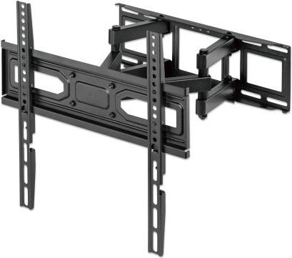 MANHATTAN TV-Wandhalterung, neigbar, schwenkbar und horizontal nachjustierbar Für Bildschirme von 32 bis 70 und bis zu 40 kg, Full Motion (vollbeweglich), nach Montage horizontal justierbar, schwarz (462433) von Manhattan