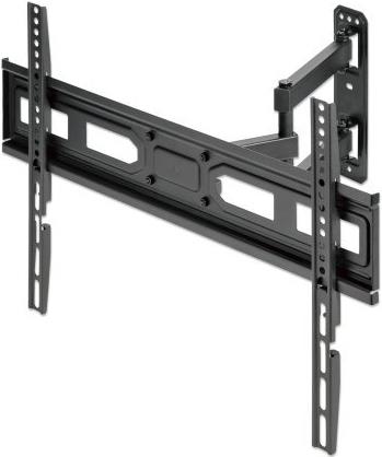 MANHATTAN TV-Wandhalterung, neigbar, schwenkbar und horizontal nachjustierbar Für Bildschirme von 37 bis 70 und bis zu 35 kg, Full Motion (vollbeweglich), nach Montage horizontal justierbar, schwarz (462426) von Manhattan