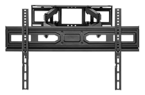 MANHATTAN TV-Wandhalterung Für Bildschirme von 37" bis 80" und bis zu 40 kg, Full Motion (vollbeweglich), nach Montage horizontal justierbar, schwarz von Manhattan