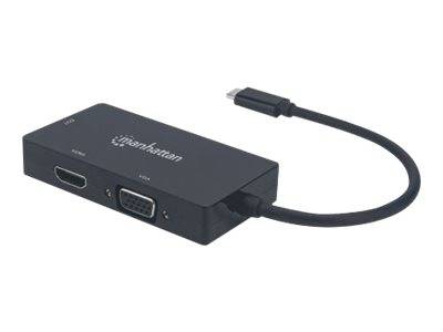 MANHATTAN USB-C 3in1 Multiport Konverter DVI HDMI VGA-Buchse MANHATTAN USB-C 3in1 Multiport Konverter DVI HDMI VGA-Buchse von Manhattan