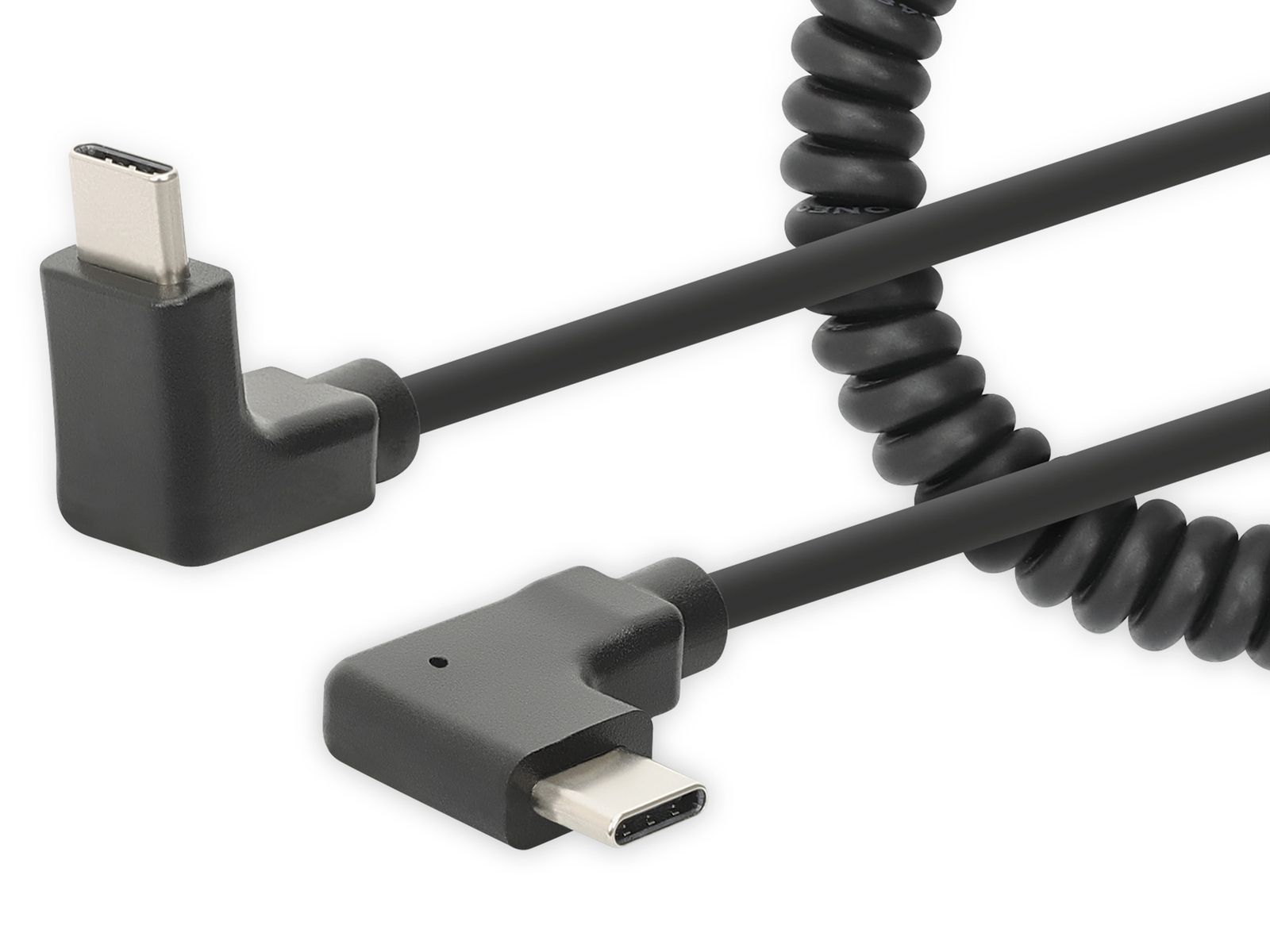 MANHATTAN USB-C auf USB-C Spiralladekabel, 1 m, schwarz von Manhattan