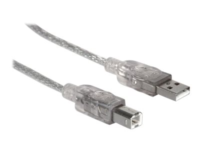 MANHATTAN USB Kabel A -> B St/St  3.00m silber von Manhattan