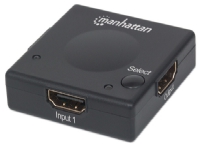 Manhattan 1080p 2-Port HDMI-Switch, Automatisches und manuelles Umschalten, schwarz, HDMI, 1.3b, Kunststoff, Schwarz, 5 m, 480i, 480p, 576i, 576p, 720p, 1080i, 1080p von Manhattan