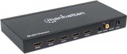 Manhattan 1080p 4-Port HDMI Multiviewer Switch - Video/Audio-Schalter - 4 x HDMI - Desktop (207881) von Manhattan