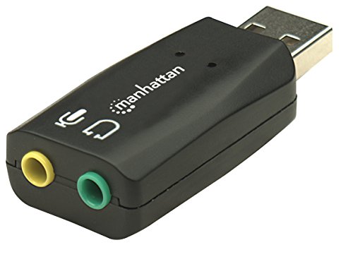 Manhattan 150859 Hi-Speed USB 3D Sound Adapter (Verbessert Audiozugriff und -Performance) schwarz von Manhattan