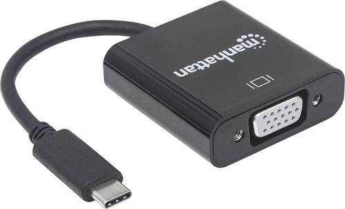 Manhattan 151771 USB / VGA Adapter [1x USB 3.2 Gen 2 Stecker C (USB 3.1) - 1x VGA-Buchse] Schwarz Fa von Manhattan