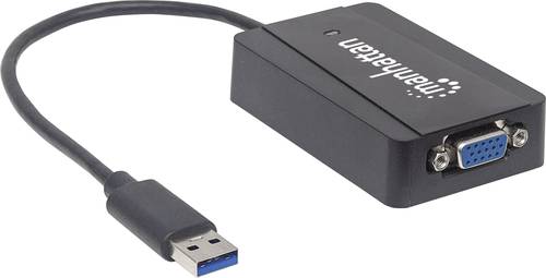 Manhattan 152303 USB 3.2 Gen 1 (USB 3.0) / VGA Adapter [1x USB 3.2 Gen 1 Stecker A (USB 3.0) - 1x VG von Manhattan