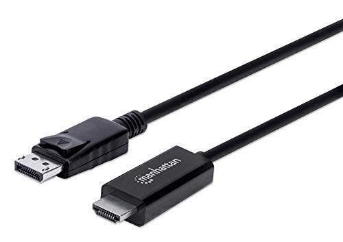 Manhattan 153218 4K@60Hz DisplayPort auf HDMI-Kabel DisplayPort-Stecker auf HDMI-Stecker, 3 m, schwarz von Manhattan