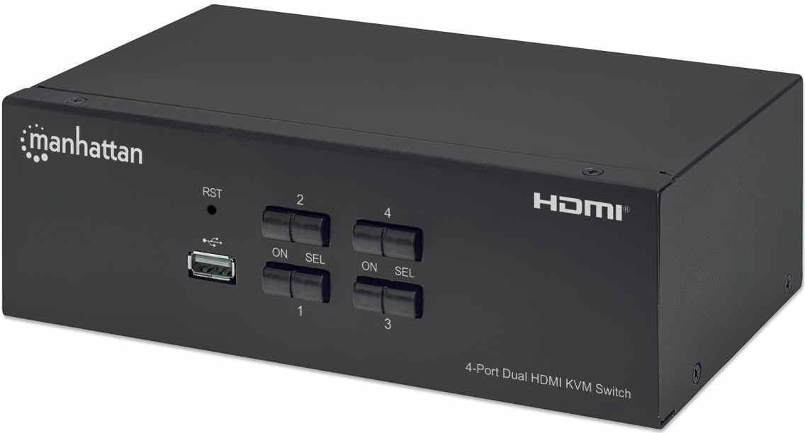 Manhattan 153539 Tastatur/Video/Maus (KVM)-Switch Schwarz (153539) von Manhattan