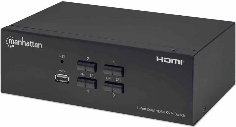 Manhattan 153539 Tastatur/Video/Maus (KVM)-Switch Schwarz (153539) von Manhattan